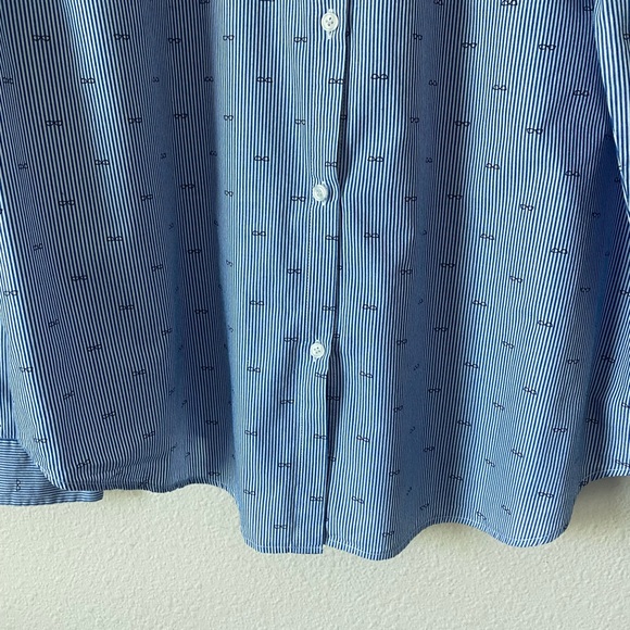 Velvet Heart Women’s White&Navy Pinstripe Long Sleeve Button Down Shirt Size XL - Picture 14 of 14